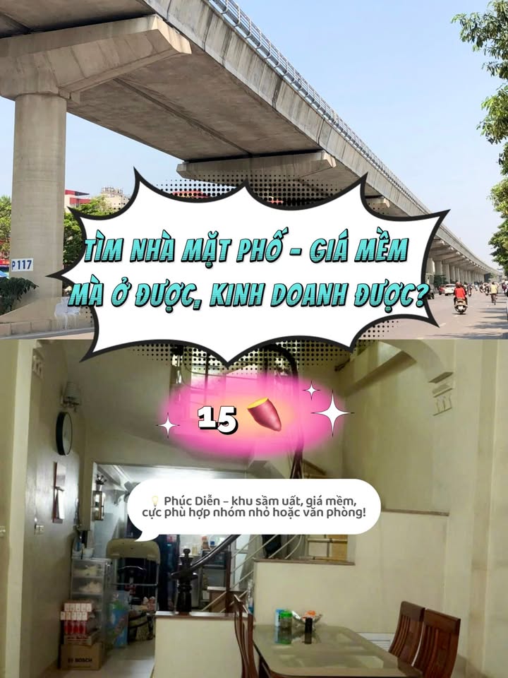 Nhà mặt phố Phúc Diễn 57m² giá 15 triệu/tháng - Kinh doanh sầm uất