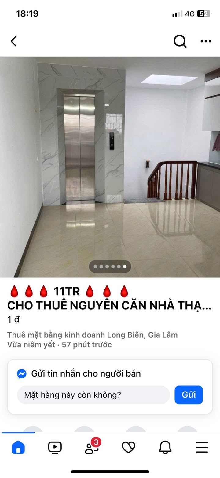 Nhà cho thuê nguyên căn Thạch Bàn 6 tầng giá 11 triệu - Ô tô đỗ cửa, đầy đủ nội thất!