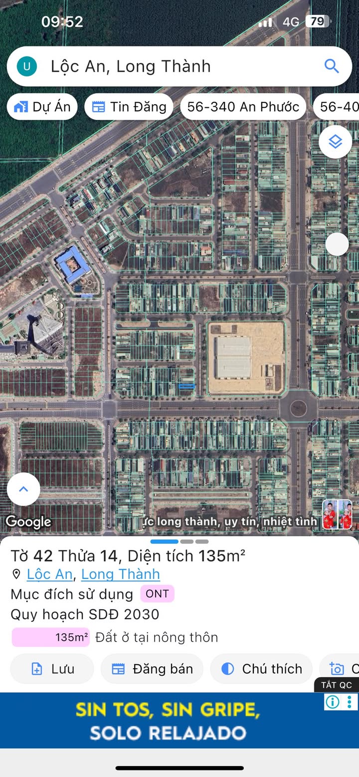 Đất thổ cư 135m² TDC Lộc An, Long Thành giá 5 tỷ - Kinh doanh sầm uất!