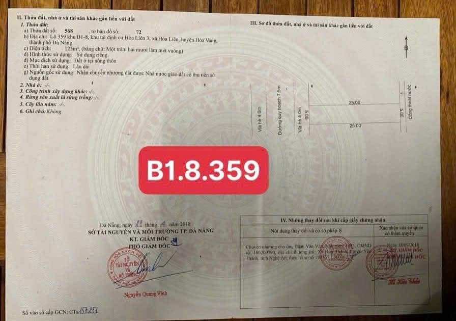 Đất nền Hòa Liên 125m² giá 2.95 tỷ - Vị trí đắc địa, kinh doanh thuận lợi!