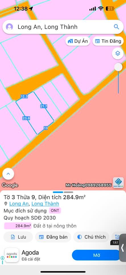 Đất nền 2 mặt tiền An Lâm, Long Thành, 284.9m² giá 5 tỷ - Đầu tư sinh lời ngay!