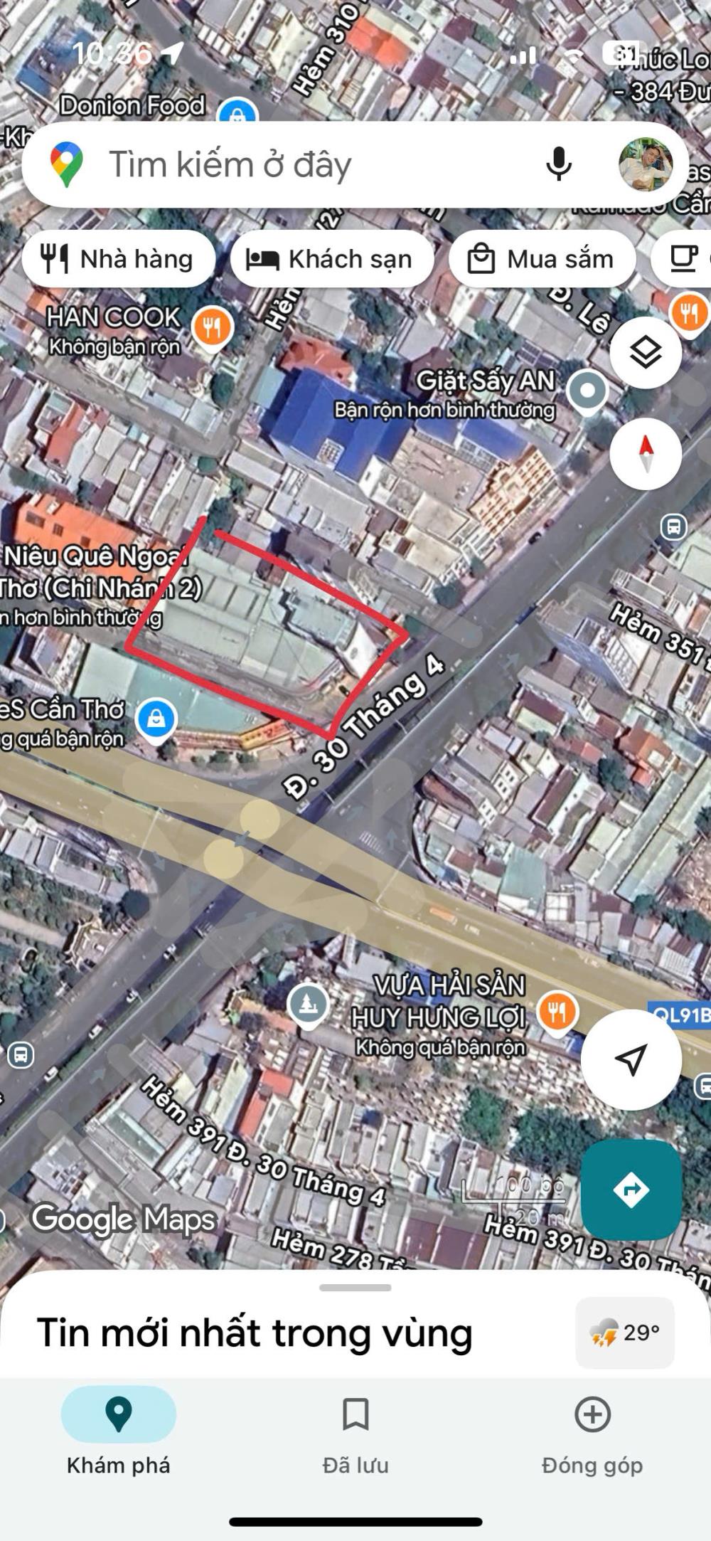 Cho thuê showroom 1400m2 góc 2 mặt tiền đường 30 tháng 4 giá 400 triệu - Vị trí đắc địa tại Cần Thơ!