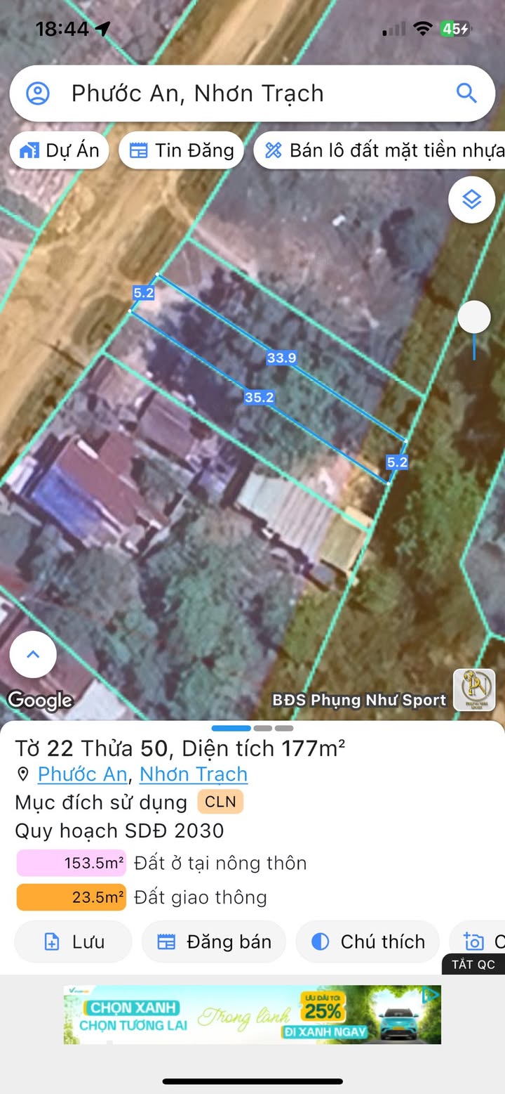 Đất mặt tiền Nguyễn Thị Chơm, Nhơn Trạch 182m² giá 1.2 tỷ - Đầu tư sinh lời ngay!