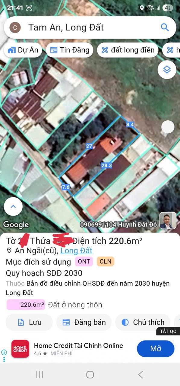 Đất nền Tam An - Long Điền 212.8m² giá chỉ 1.28 tỷ - Cơ hội đầu tư tuyệt vời!