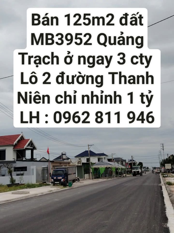 Đất nền Quảng Trạch 122m² giá chỉ 1 tỷ - Vị trí đắc địa gần khu công nghiệp!