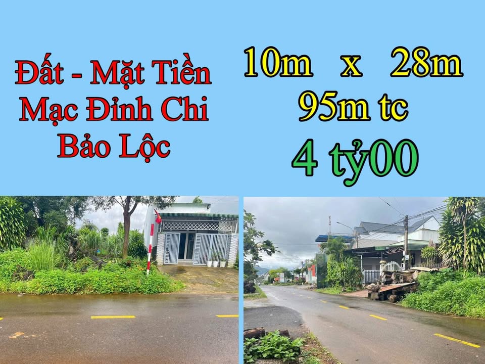Đất mặt tiền Mạc Đĩnh Chi, Bảo Lộc 280m² giá 4 tỷ - Đầu tư sinh lời ngay!