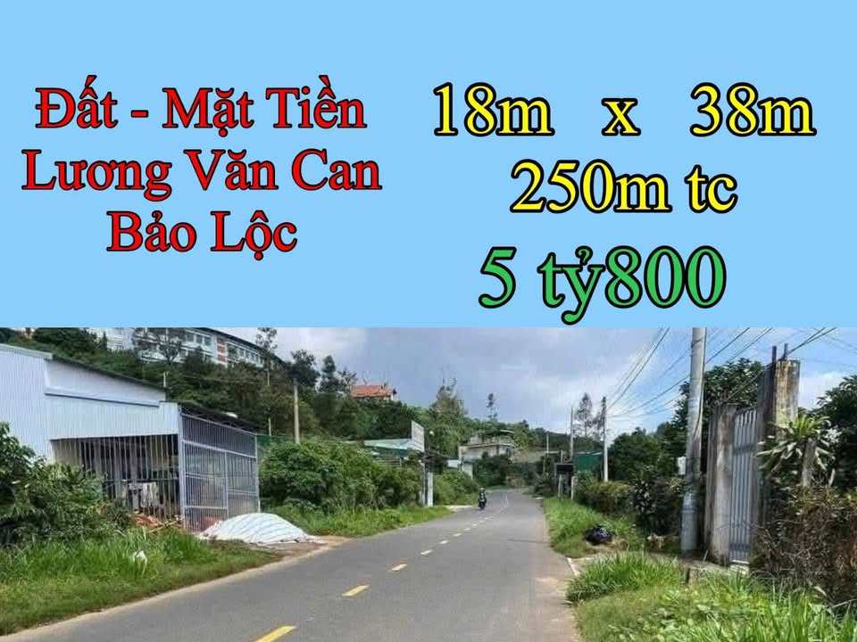 Đất nền biệt thự mặt tiền Lương Văn Can, Bảo Lộc 684m² giá 5.8 tỷ - Cơ hội đầu tư sinh lời!