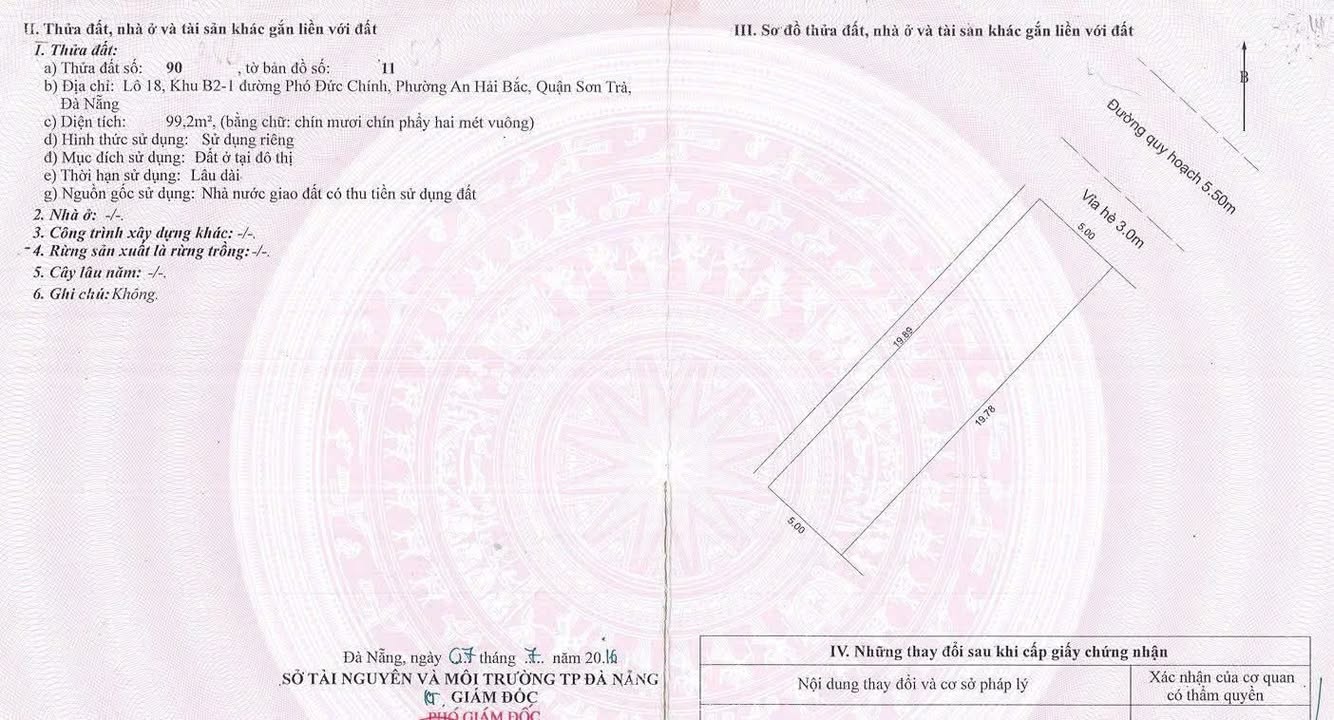 Đất mặt tiền đường Phó Đức Chính Sơn Trà 100m² giá 7.8 tỷ - Cơ hội đầu tư tốt!