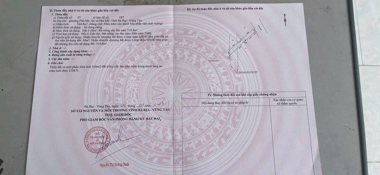 Đất nền phường Phú Mỹ 565m² giá 1.7 tỷ - Cơ hội đầu tư hấp dẫn!