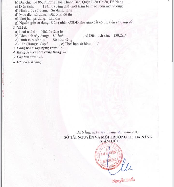 Nhà mặt tiền Âu Cơ, Liên Chiểu, Đà Nẵng 134m² giá 4 tỷ - Cơ hội đầu tư sinh lời!