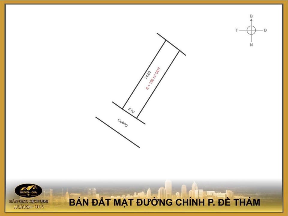 Bán đất Đề Thám 120m² giá 1 tỷ - Đất ở đô thị, vị trí đẹp!