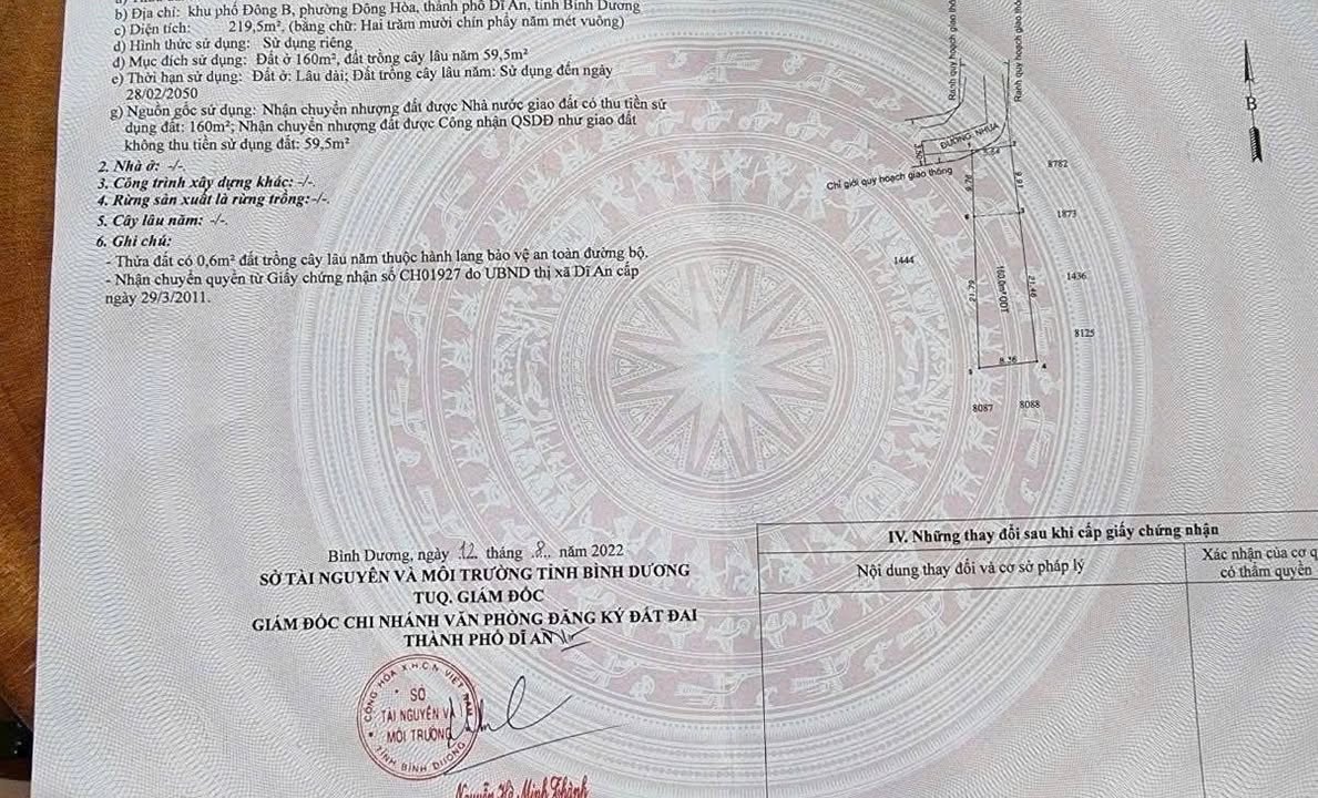 Mặt tiền Hà Huy Giáp, Đông Hòa, Dĩ An 219.5m² giá 6.8 tỷ - Đầu tư sinh lời ngay!