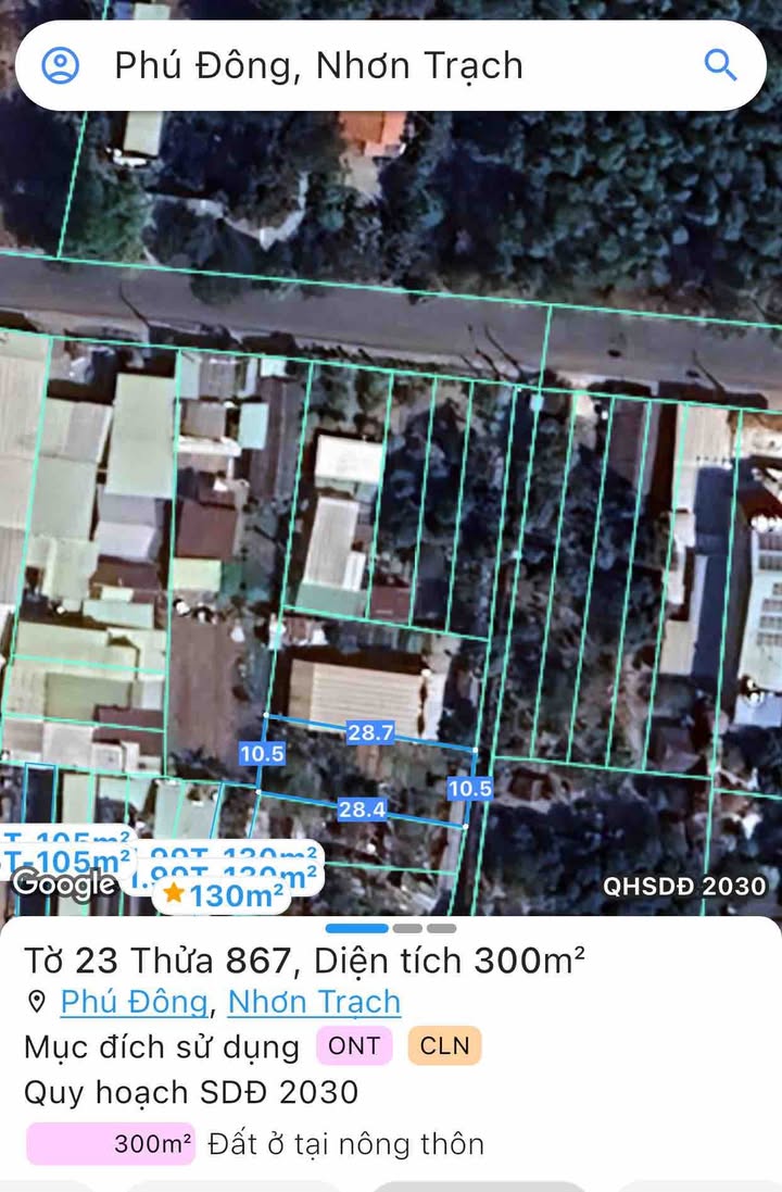 Đất nền Huỳnh Văn Lũy Nhơn Trạch 300m² giá 5.1 tỷ - Đầu tư sinh lời hấp dẫn!