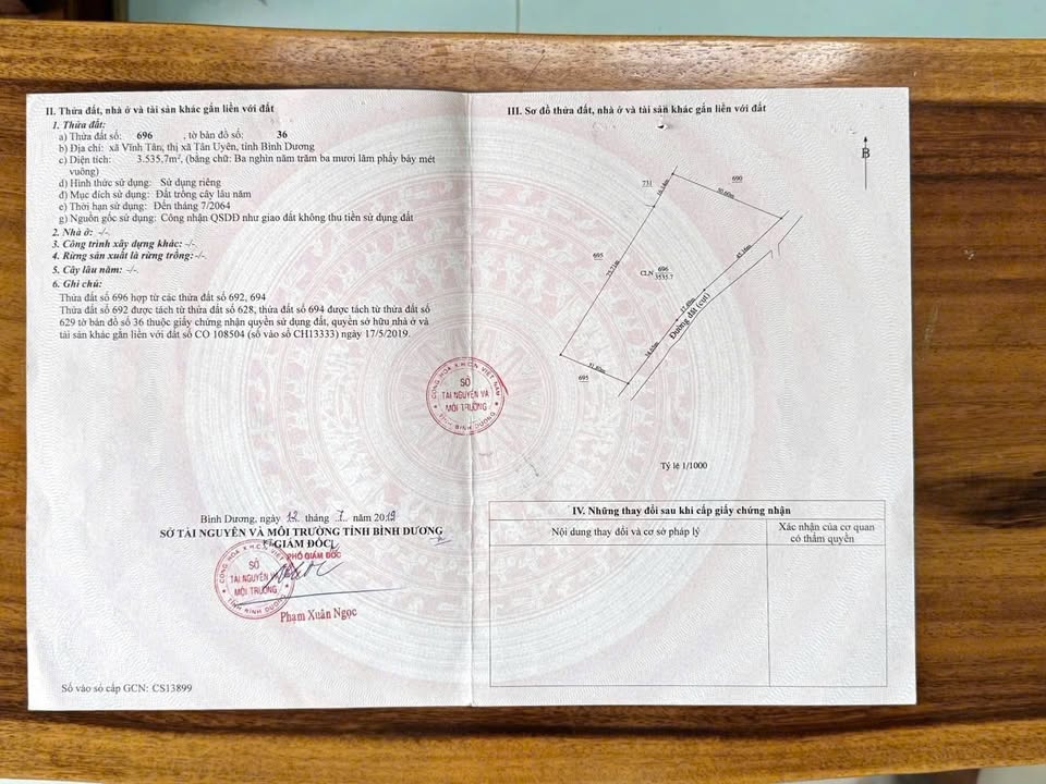 Đất trồng cây lâu năm Vĩnh Tân, Tân Uyên 3535m² - Cơ hội đầu tư lý tưởng!