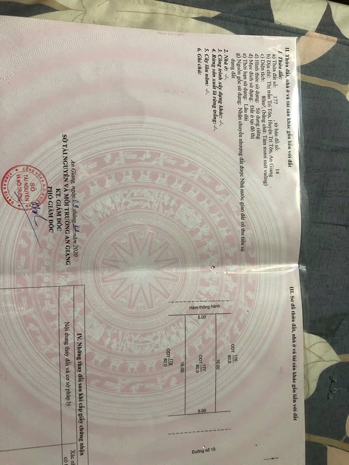 Đất thổ cư Tri Tôn An Giang 80m² giá 750 triệu - Vị trí đắc địa cho kinh doanh!