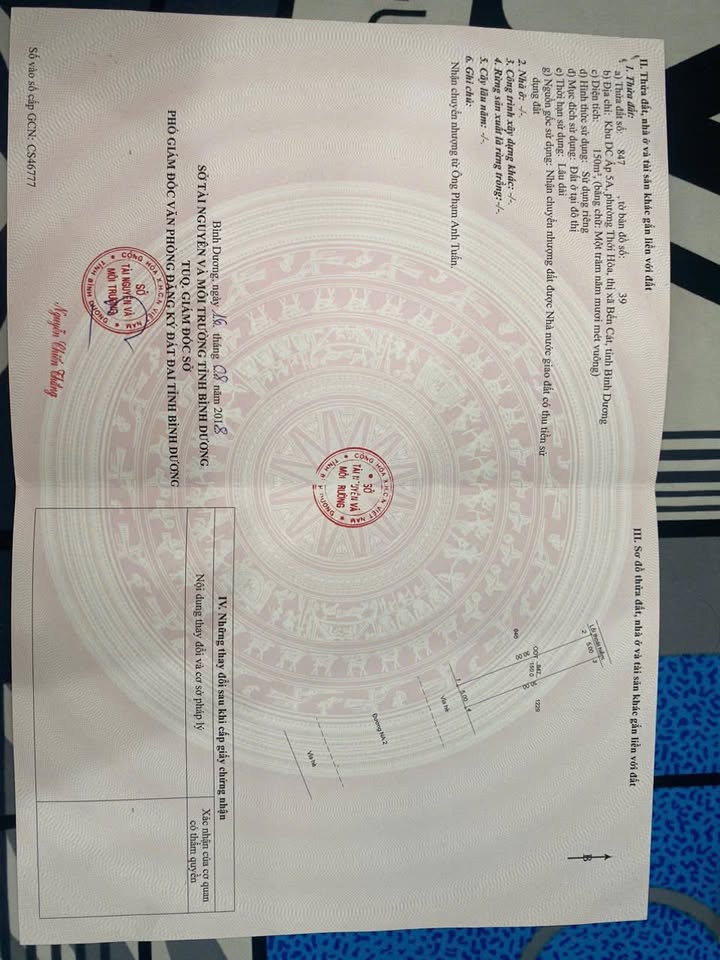 Đất nền Bến Cát Bình Dương 300m² mặt tiền 10m - Sổ hồng chính chủ!