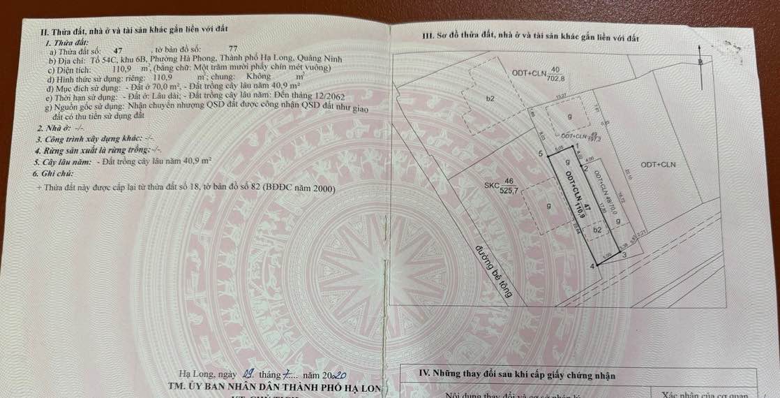 Bán đất mặt đường Minh Hà - Hạ Long 110.9m² giá chỉ 2.218 tỷ - Đường ô tô tránh nhau!