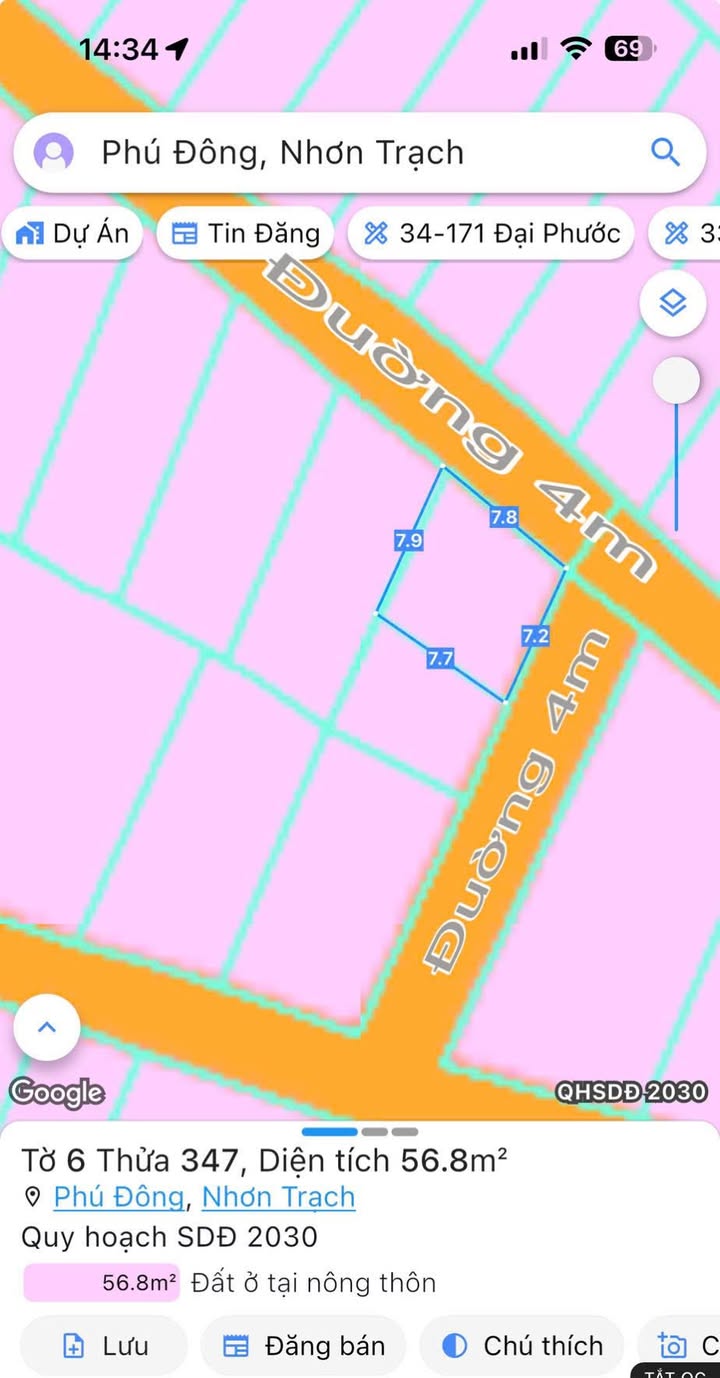 Đất nền 57m² xã Đại Phước giá 999 triệu - Cơ hội đầu tư tuyệt vời!