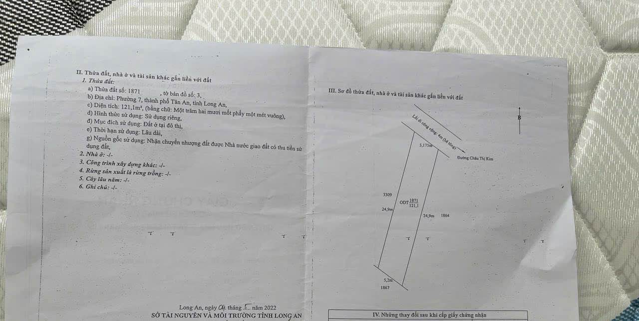 Đất nền Hẻm 570, đường Châu Thị Kim, Tân An 129m² - Giá tốt nhất khu vực!