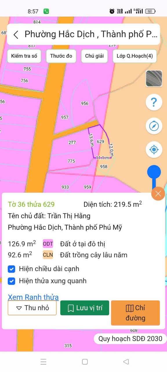 Đất Hắc Dịch Phú Mỹ 219m² giá 600 triệu - Nở hậu, gần đường nhựa!