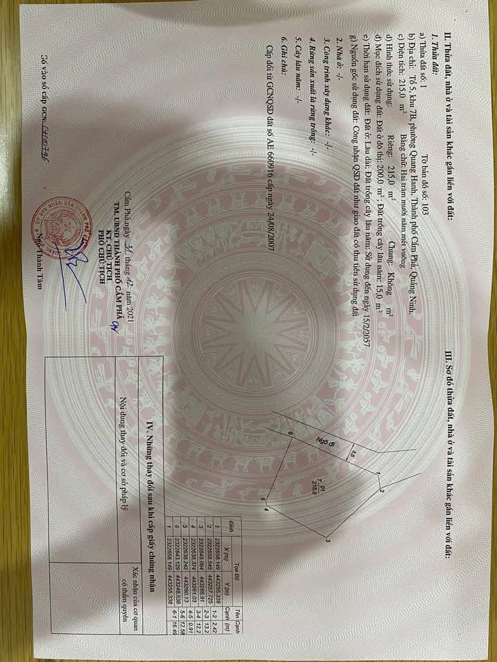 Đất nền Phường Quang Hanh, Hạ Long 215m² giá 1.95 tỷ - Cơ hội đầu tư tuyệt vời!