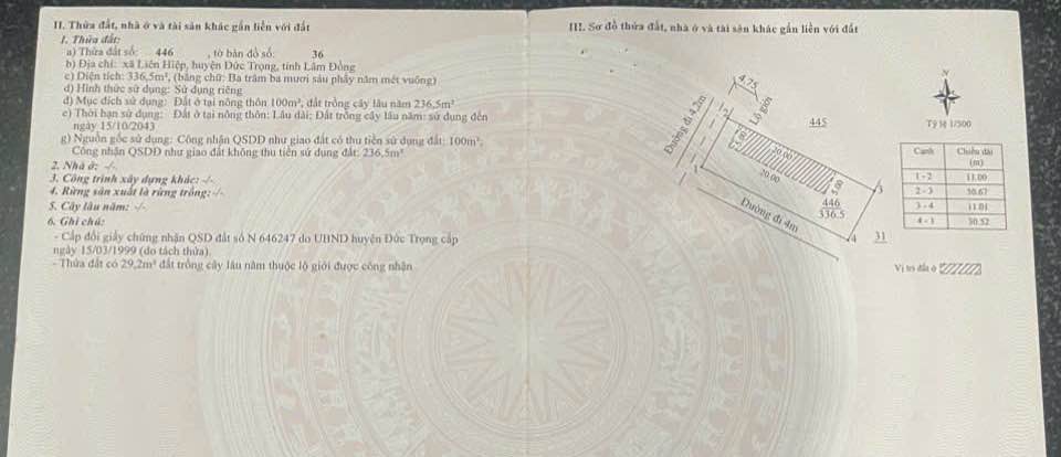 Đất Cây Số 3, Liên Hiệp, Đức Trọng, Lâm Đồng 330m² giá 2.7 tỷ - Đất 2 mặt tiền đẹp!