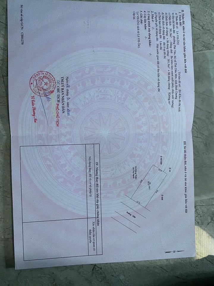 Đất nền Thủ Dầu Một, Phú Tân 381.9m² - Sổ hồng chính chủ, giá thỏa thuận!