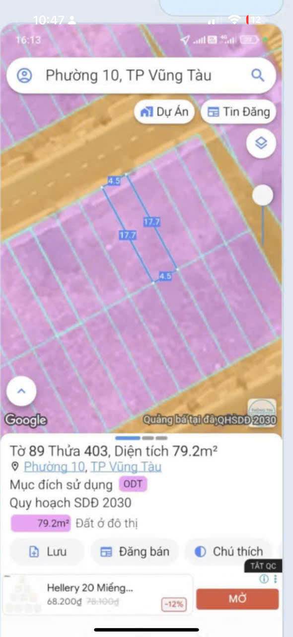 Đất nền dự án Lưu Chí Hiếu Vũng Tàu 79.2m² giá chỉ 6.8 tỷ - Pháp lý rõ ràng!