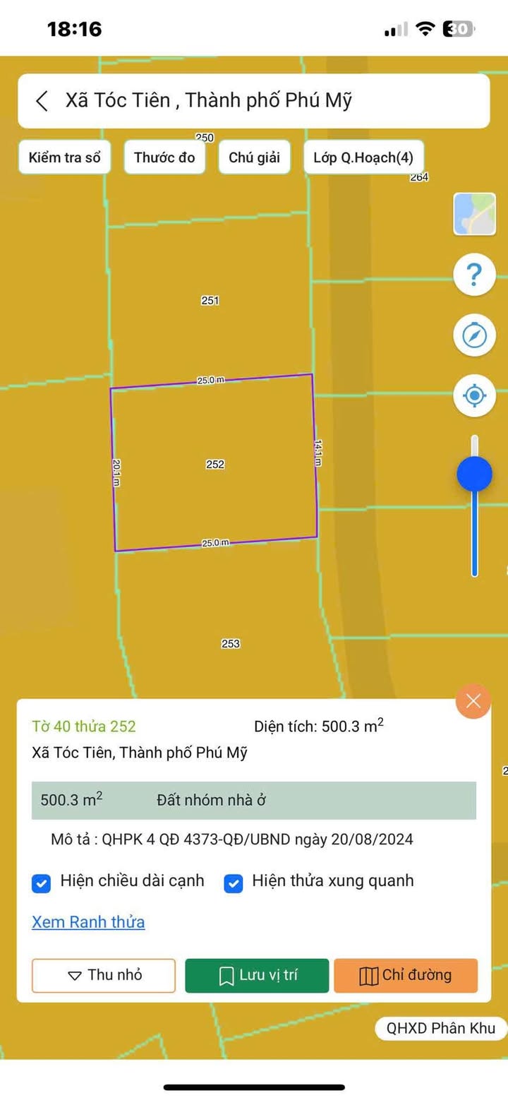Đất nền Tóc Tiên Phú Mỹ 500m² giá 890 triệu - Sổ đỏ chính chủ