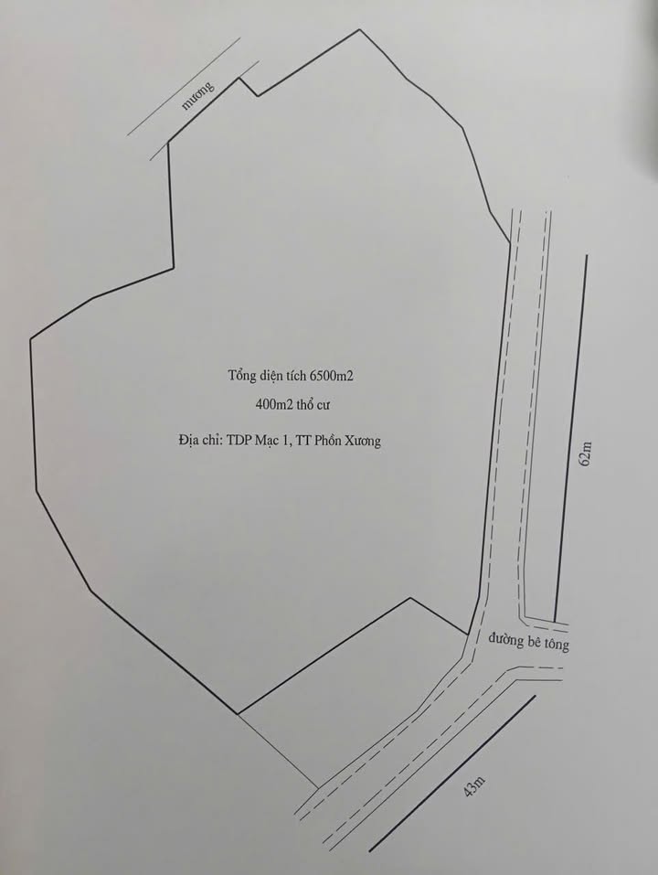 Đất nền Phồn Xương Yên Thế 6500m² giá thỏa thuận - Mặt tiền 60m cực đẹp!