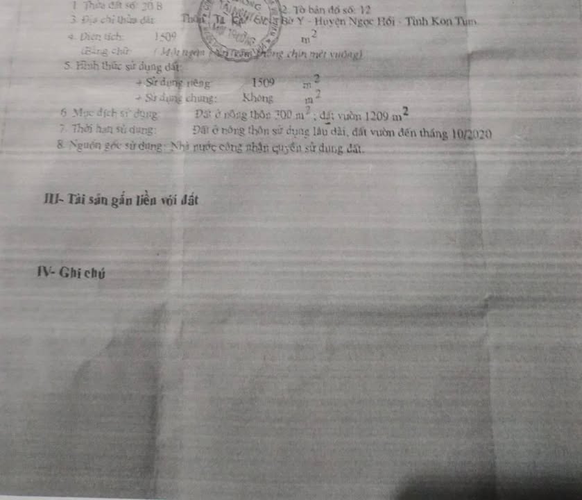 Đất thổ cư 400m² tại Bờ Y, Ngọc Hồi, Kon Tum - Cơ hội đầu tư hấp dẫn!