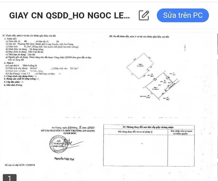 Đất nền Bà Triệu, Mỹ Quý, Long Xuyên 61.2m² giá 850 triệu - Cách đường lớn chỉ 50m!
