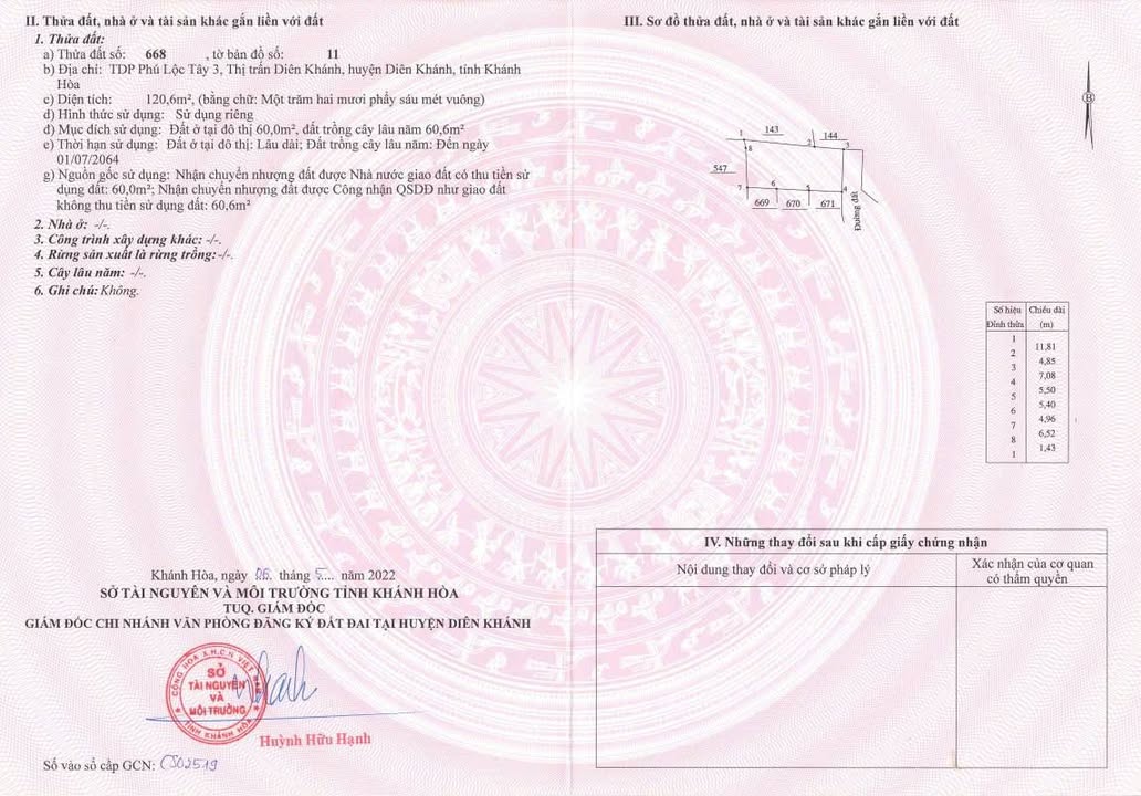 Đất nền Diên Khánh 120,6m² giá 1.6 tỷ - Đầu tư sinh lời ngay!