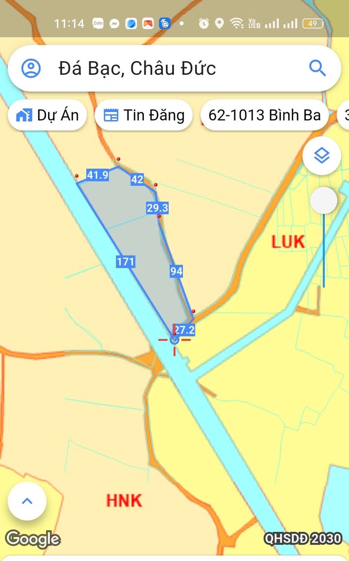 Đất nền Đá Bạc, Châu Đức 62000m² giá 5.5 tỷ - Mặt tiền đường nhựa rộng rãi!