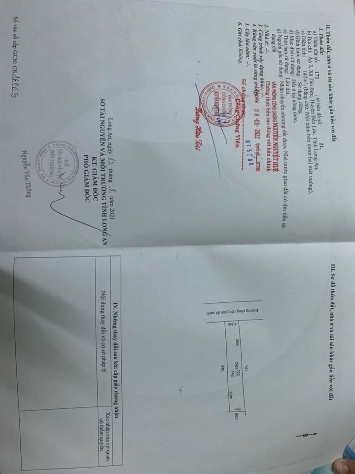 Đất nền 142m² tại Ấp 3, Tân Bửu, Bến Lức - Đầu tư sinh lợi chỉ 2,2 tỷ!