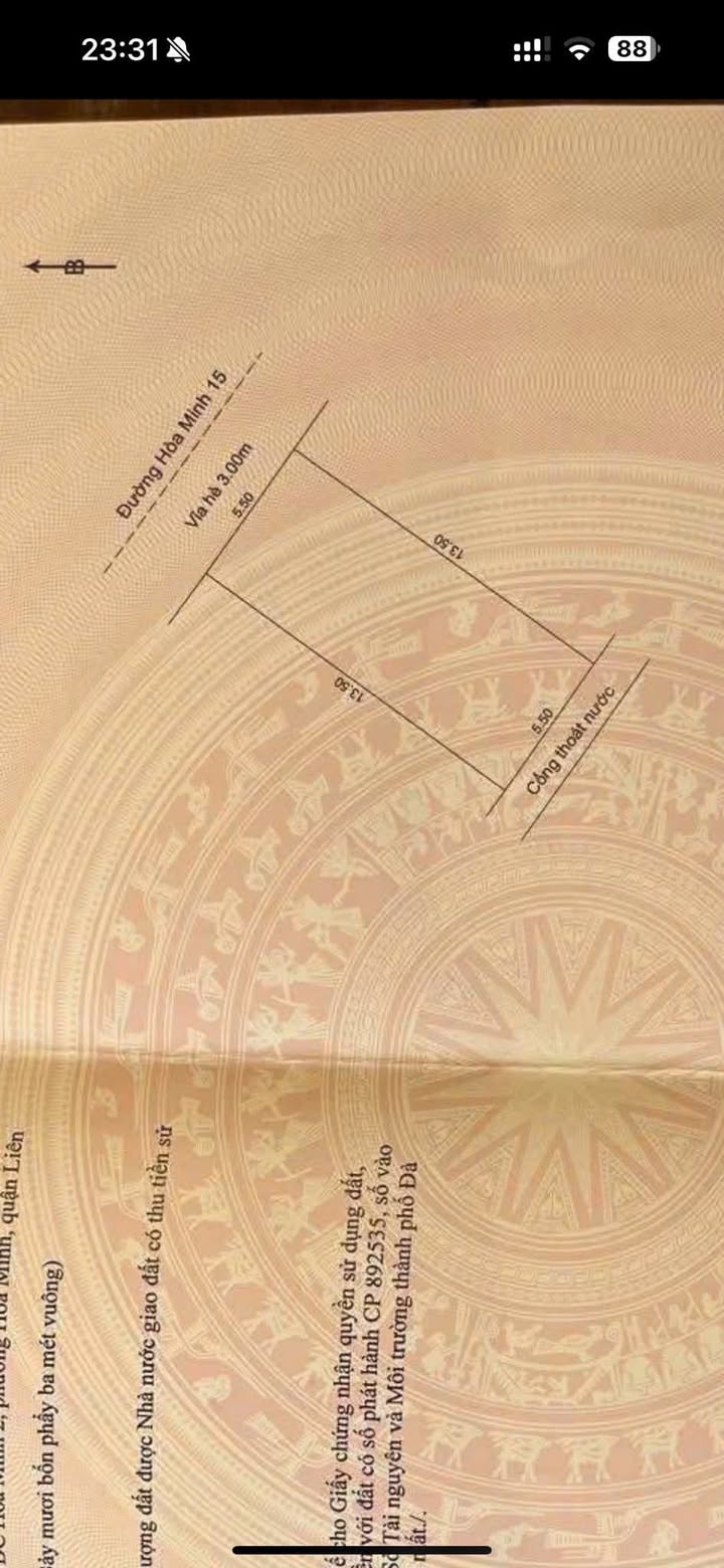 Đất nền Hòa Minh 74m² giá 5.23 tỷ - Sát cổng trường Lương Thế Vinh!