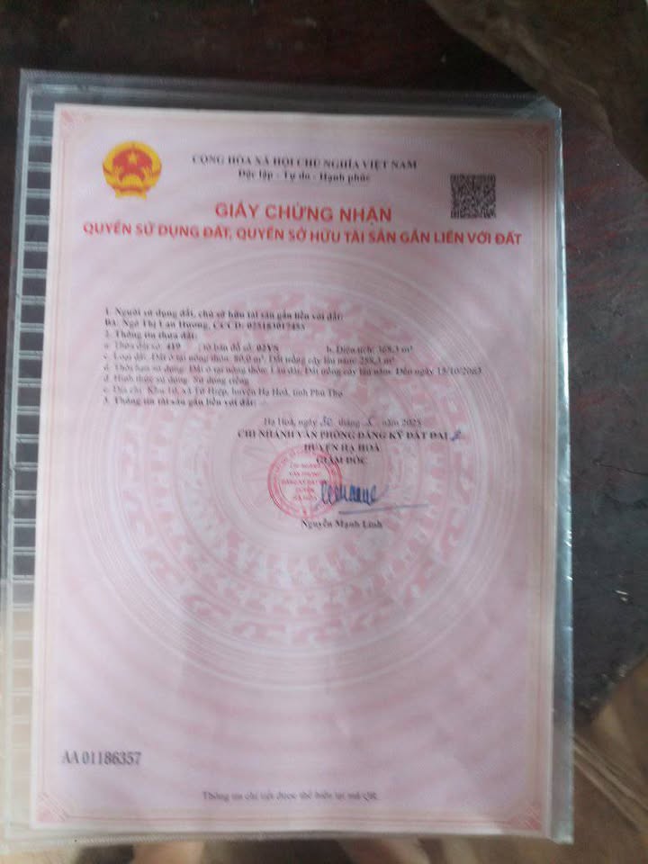 Đất thổ cư 368m² tại khu 10, xã Đan Thượng, Hạ Hòa - Giá 1.5 tỷ, sổ đỏ chính chủ!