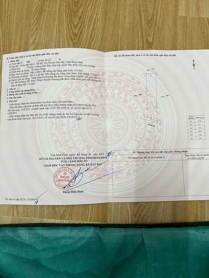 Đất nền Mỹ Tài Phù Mỹ 775m² giá tốt - Sổ hồng chính chủ