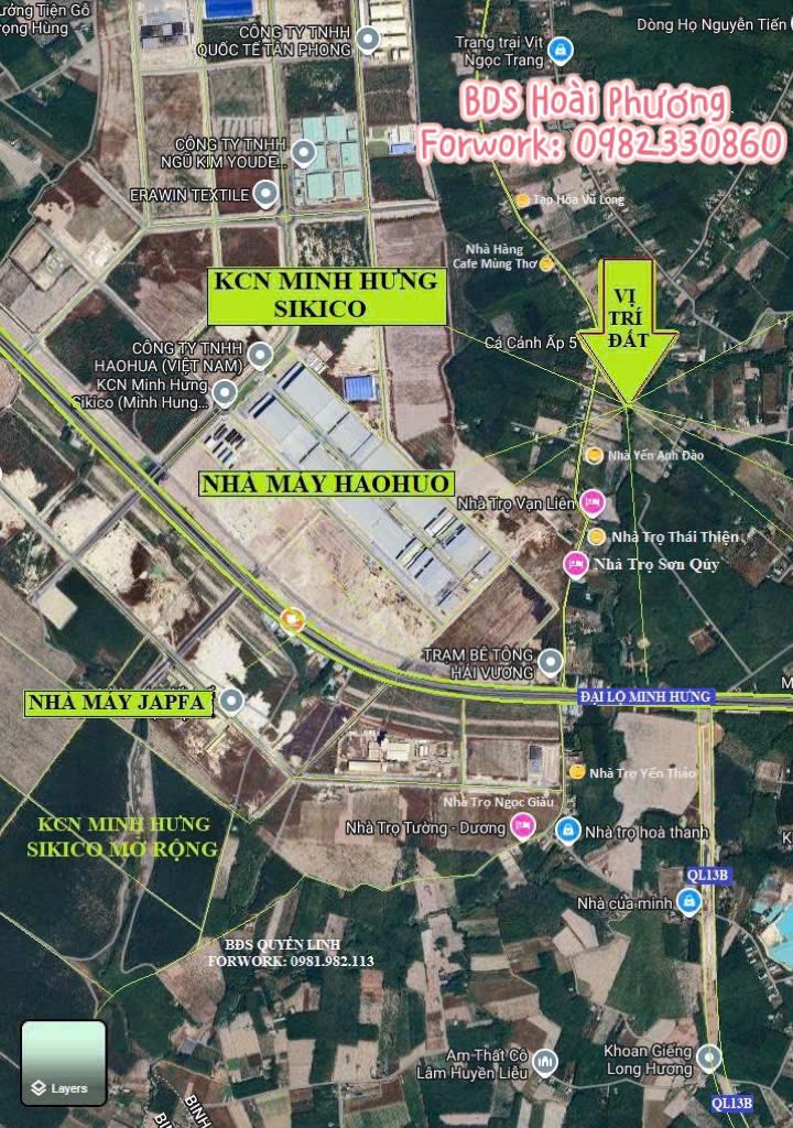 Đất nền KCN Minh Hưng Sikico 200m² giá 500 triệu - Sổ đỏ chính chủ, vay ngân hàng hỗ trợ 70%!