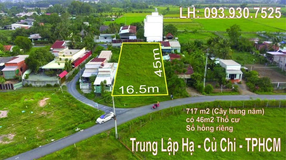 Đất nền Củ Chi 717m² giá 4.5 tỷ - Tiềm năng đầu tư cao!