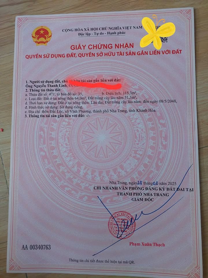 Đất thổ cư 115.3m² phường Vĩnh Phương - Giá chỉ 1.05 tỷ, siêu rẻ!