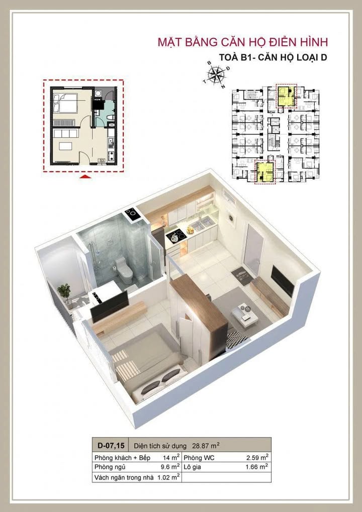 Căn hộ chung cư B1 Hòa Khánh 30m² giá 555 triệu - Sổ đỏ chính chủ sẵn sàng giao dịch!