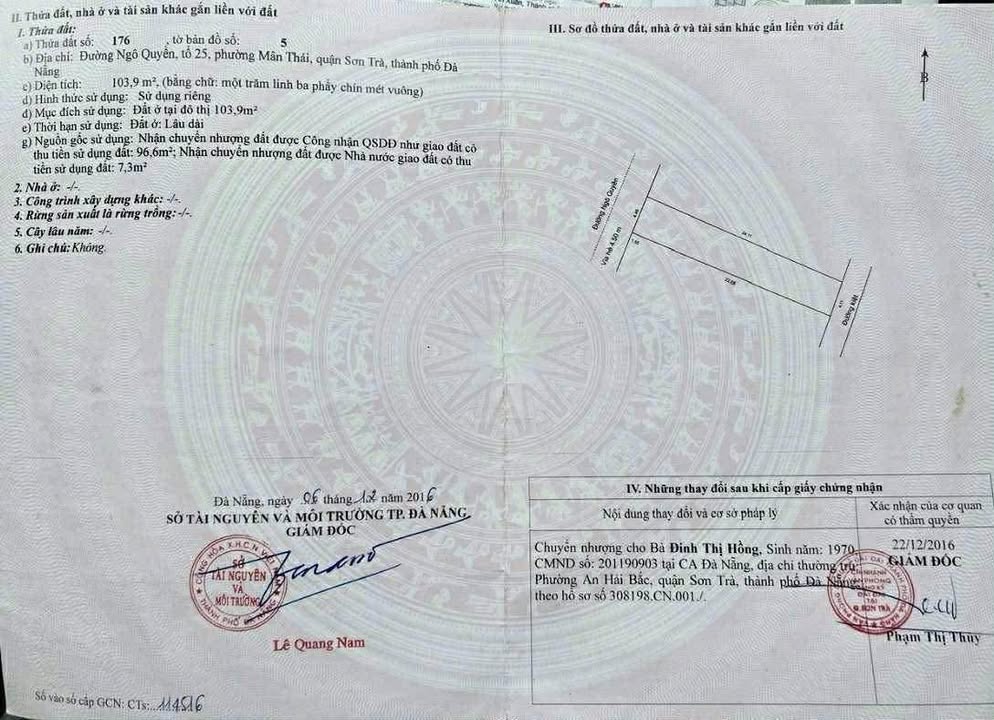 Đất mặt tiền đường Ngô Quyền, Sơn Trà, Đà Nẵng 103,9m² - Vị trí vàng kinh doanh!