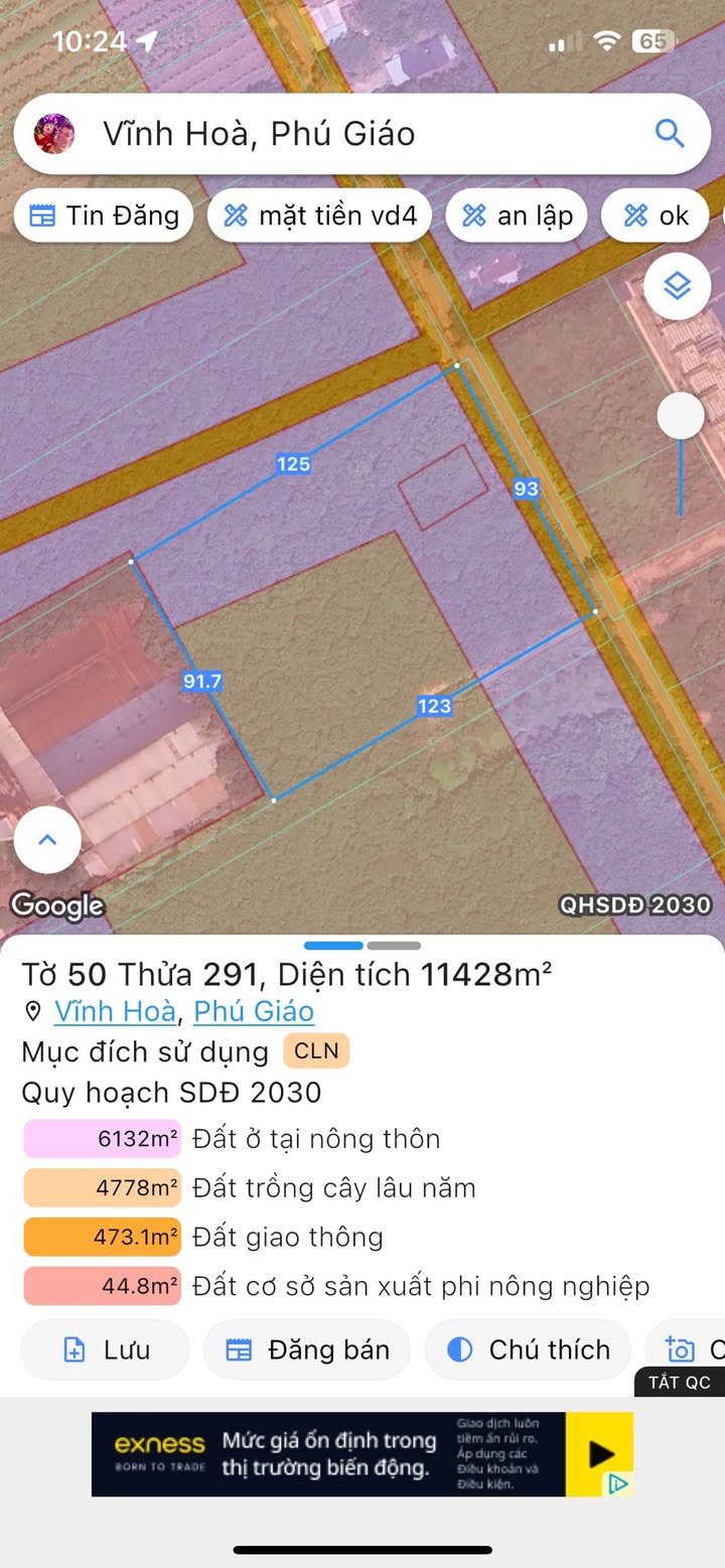 Đất Vĩnh Hòa, Phú Giáo 1,1 mẫu giá 10-20 tỷ - Đầu tư sinh lời ngay!