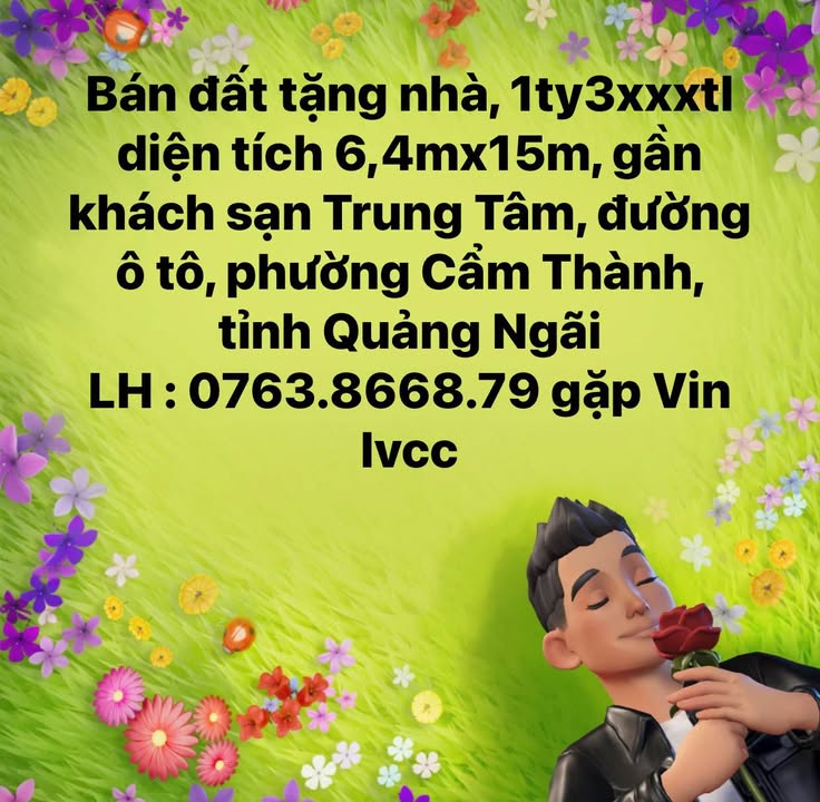 Đất nền Cẩm Thành Quảng Ngãi 96m² giá 1.3 tỷ - Sổ hồng chính chủ, gần khách sạn!