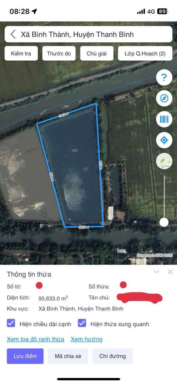 Đất nông nghiệp 9.500m² tại Bình Thành - Giá chỉ 1.425 tỷ, 2 mặt tiền sông