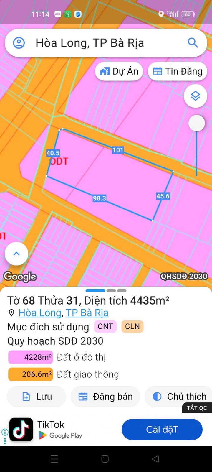 Đất phân lô Hòa Long Bà Rịa 4435m² giá 27 tỷ - Đầu tư sinh lời chắc chắn!