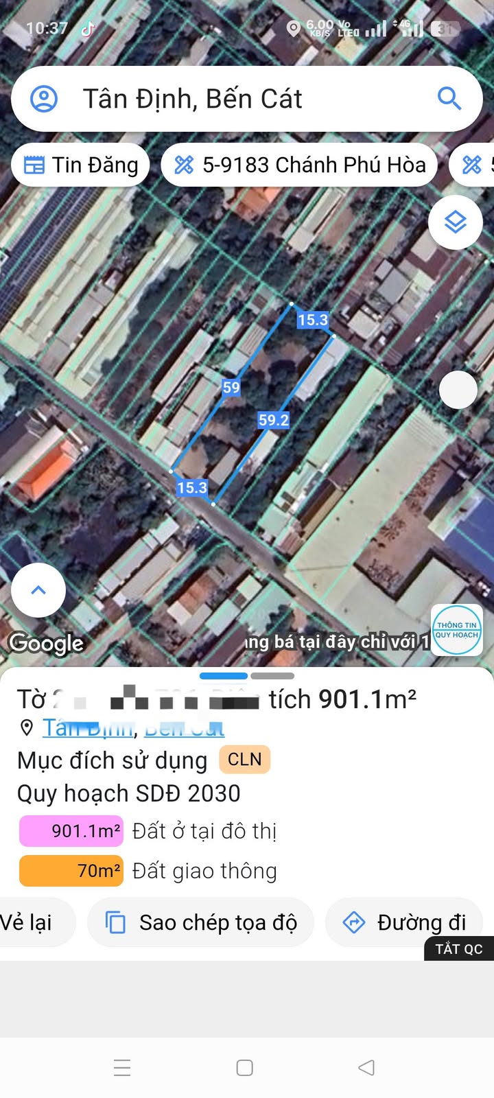 Đất thổ cư Tân Định Dĩ An 885m² giá 6 tỷ - Đầu tư sinh lời ngay!