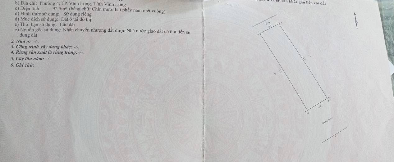 Đất nền mặt tiền khu Thiên Phú, Vĩnh Long 92.5m² giá 1.7 tỷ - Đầu tư sinh lời ngay!