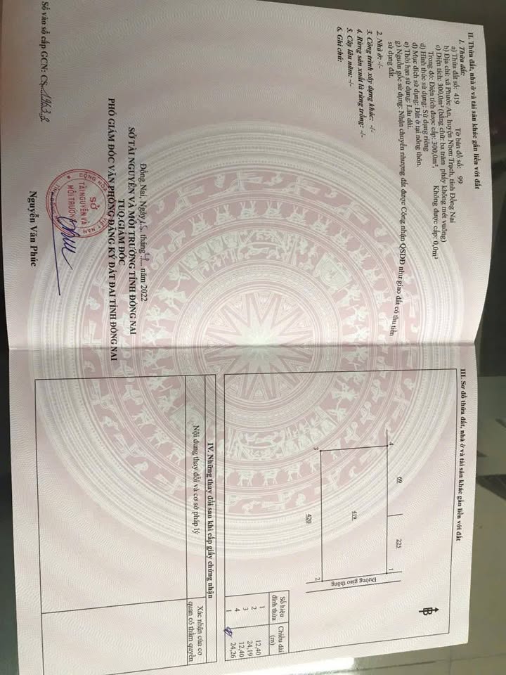 Đất thổ cư 300m² tại đường Hùng Vương, Nhơn Trạch - Giá chỉ 2.4 tỷ!